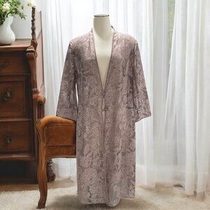Jacques‎ Vert Sheer Floral Embroidered Kimono UK 16 Wedding Occasion Cover Up